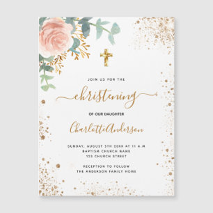 Inbjudningsmagnet Christening Eucalyptus ro