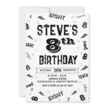 Inbjudningsmall för åttonde Födelsedagsfestens num