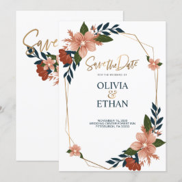 Inbjudningsmall för blommigt Ram Elegant bröllop Inbjudningar