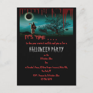 Inbjudningsmall för halloween fest - anpassa inbjudan vykort