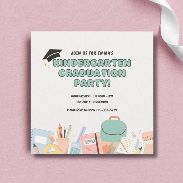 Inbjudningsmall för Kindergarten-Studentfest Inbjudningar (Skapare uppladdad)