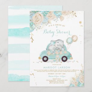 InbjudningsMint för Elephant Drive by Baby Shower Inbjudningar