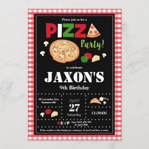 Inbjudningsorgan för födelsedagen i Pizza Party Inbjudningar