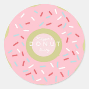 Inbjudningsstämplar för Donut-part Runt Klistermärke