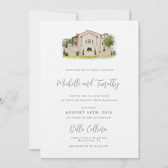 Inbjudningssvit med Venue Illustration Inbjudningar (Framsida)