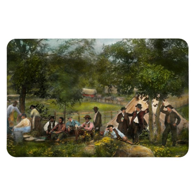 Inbördeskrig - Gettysburg läger för kapten Huft 18 Magnet (Horisontell)