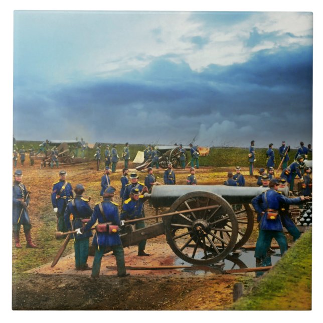 Inbördeskrig - Tung artillerienhet 1861 Kakelplatta (Framsidan)