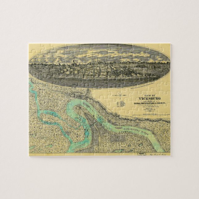 InbördeskrigErakarta av Vicksburg Mississippi 1863 Pussel (Horisontell)