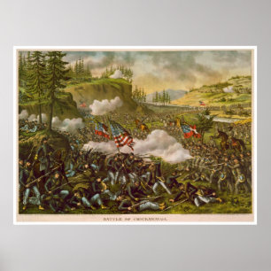 Inbördeskrigstrid av Chickamauga av Kurz & Allison Poster