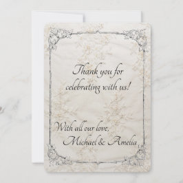 Inbroderat Snöre Bröllop-tackkort Tack Kort