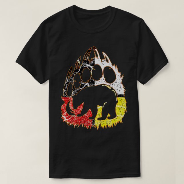 Inbyggd Ameican Medicine Hjulbjörn Tass T Shirt (Design framsida)