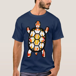 Inbyggd American Black White Fire Färg Turtle Desi T Shirt