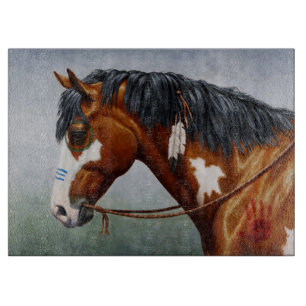 Inbyggd amerikansk Bay Pinto Krig Horse