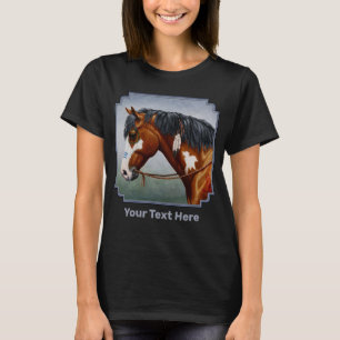 Inbyggd amerikansk Bay Pinto Krig Horse T Shirt