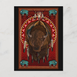 Inbyggd amerikansk Buffalo-design Vykort