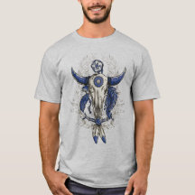 Inbyggd amerikansk BULL SKULL Blue