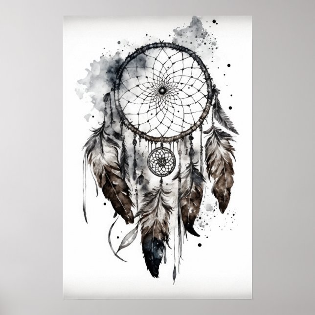 Inbyggd amerikansk Dreamcatcher Art-utskrift Poste Poster (Framsidan)