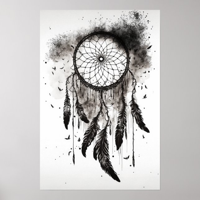 Inbyggd amerikansk Dreamcatcher Art-utskrift Poste Poster (Framsidan)
