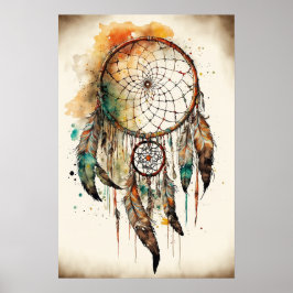 Inbyggd amerikansk Dreamcatcher Art-utskrift Poste Poster