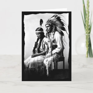 Inbyggd amerikansk Kärlek-paret Bannock Tribe-Vint Kort