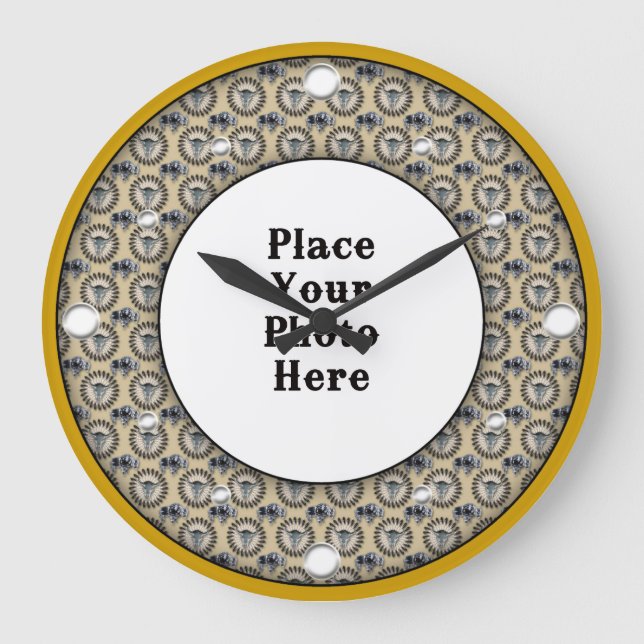 Inbyggd amerikansk Ram - din fotomägelspärr Stor Klocka (Framsida)