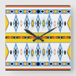 Inbyggd amerikansk Shoshone Wall Clock Fyrkantig Klocka
