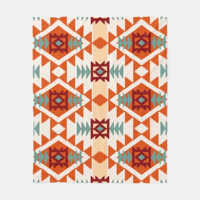 Inbyggd amerikansk Stil Geometric Seamless Fleecefilt (Framsidan)