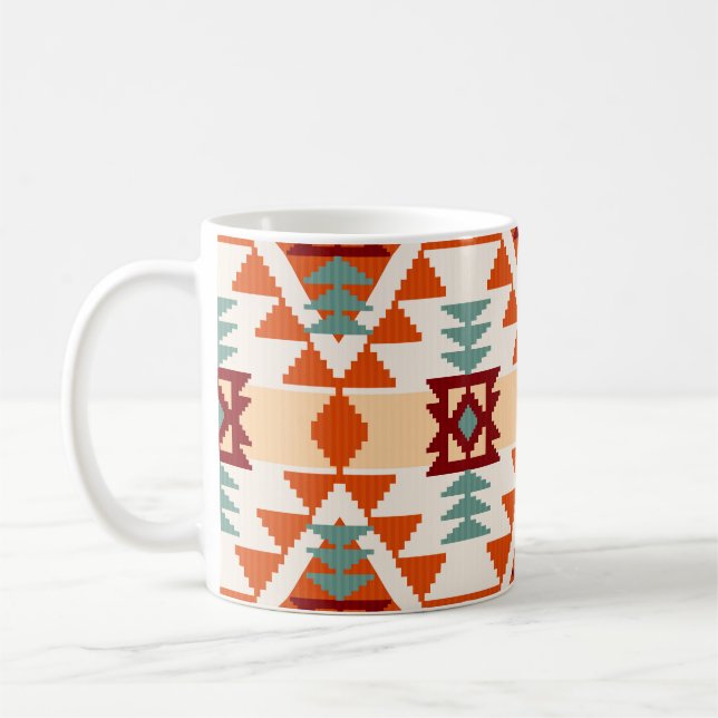Inbyggd amerikansk Stil Geometric Seamless Kaffemugg (Vänster)