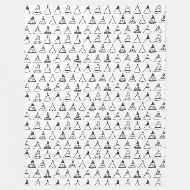 Inbyggd amerikansk Tipi Tält ANPASSNINGSBAR BG FÄR Fleecefilt (Framsidan)