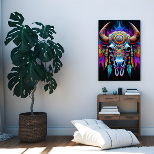 Inbyggd Bison Skull-Poster Poster