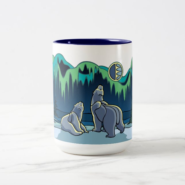 Inbyggd björnkonst Kopp Mugg Polar Bear Kopp & Gla (Center)