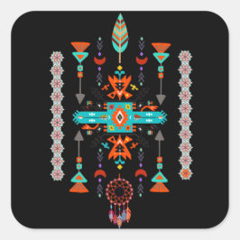 Inbyggd design fyrkantigt klistermärke