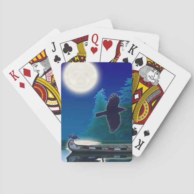 Inbyggd haida Canoe & Kråka Card Deck Spel Kort (Baksidan)