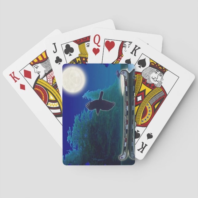 Inbyggd haida Canoe & Kråka Card Deck Spelkort (Baksidan)
