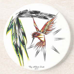 Inbyggd hummingbird totem stil underlägg