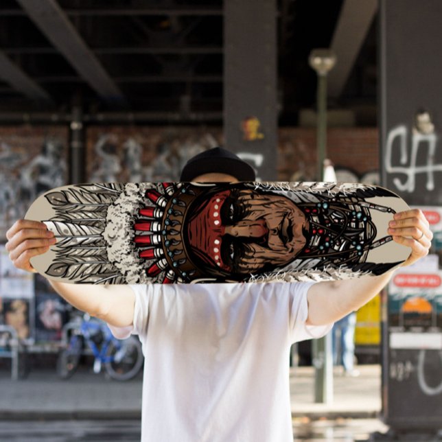 Inbyggd indisk chefskateboard | Skateboard Deck (Native Indian Skateboard Deck)