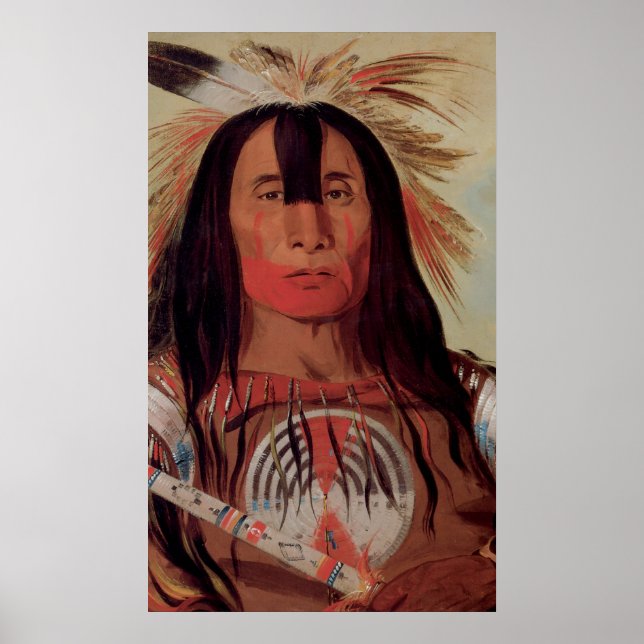 Inbyggd indisk Chief 1832 Blood Tribe Art Poster (Framsidan)