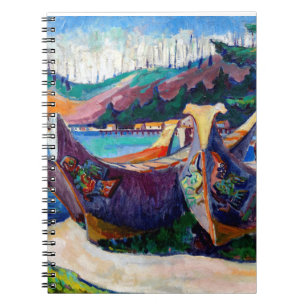 Inbyggd kanadensisk Emily Carr Painting Krig Canoe Anteckningsbok