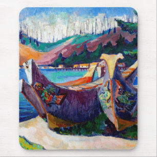 Inbyggd kanadensisk Emily Carr Painting Krig Canoe Musmatta