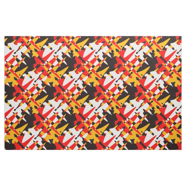 Inbyggd konststruktur fyra nationer Modern Art Fab Tyg (Fat Quarter)