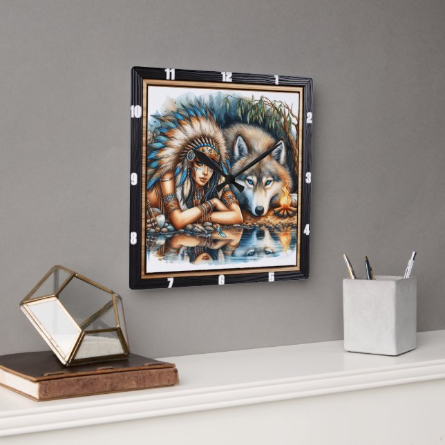 Inbyggd samling: Helig Fire Stone Wisdom Fyrkantig Klocka (Kontor)