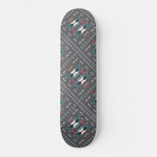 Inbyggd sydvästlig indisk konsthandlingsdesign mini skateboard bräda 18,5 cm (Framsida)