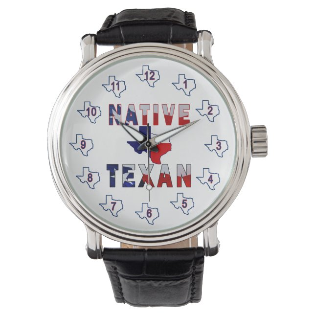 Inbyggd Texan Flagga Karta Armbandsur (Framsida)