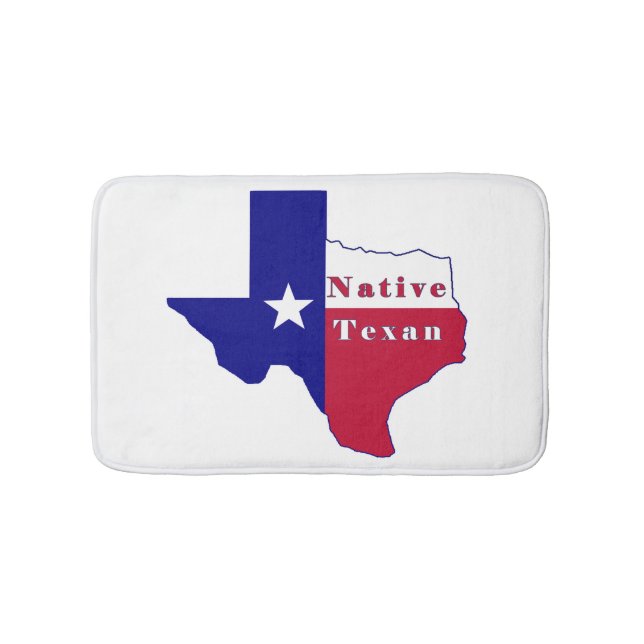 Inbyggd Texan Flagga Karta Badrumsmatta (Framsidan)