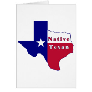 Inbyggd Texan Flagga Karta Hälsningskort