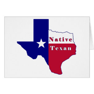 Inbyggd Texan Flagga Karta Hälsningskort