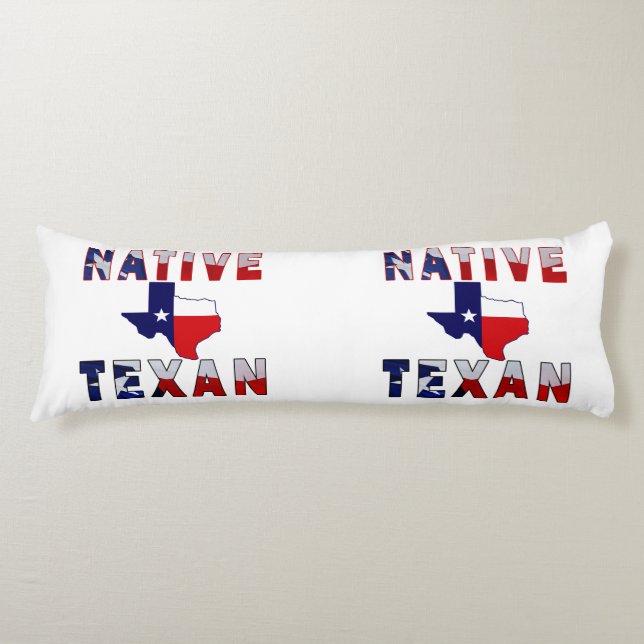 Inbyggd Texan Flagga Karta Kroppskudde (Framsidan)