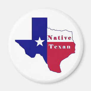Inbyggd Texan Flagga Karta Magnet