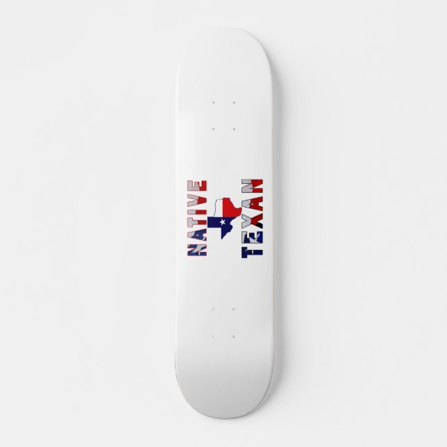 Inbyggd Texan Flagga Karta Mini Skateboard Bräda 18,5 Cm (Framsida)