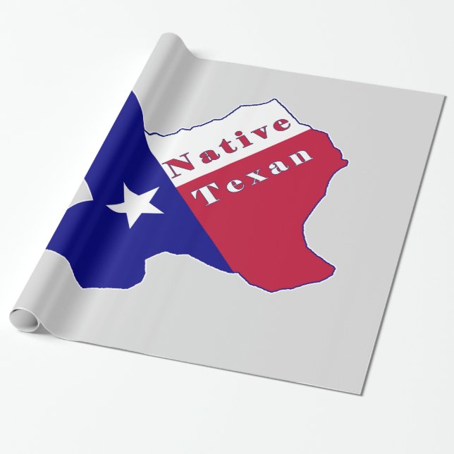 Inbyggd Texan Flagga Karta Presentpapper (Utrullad)